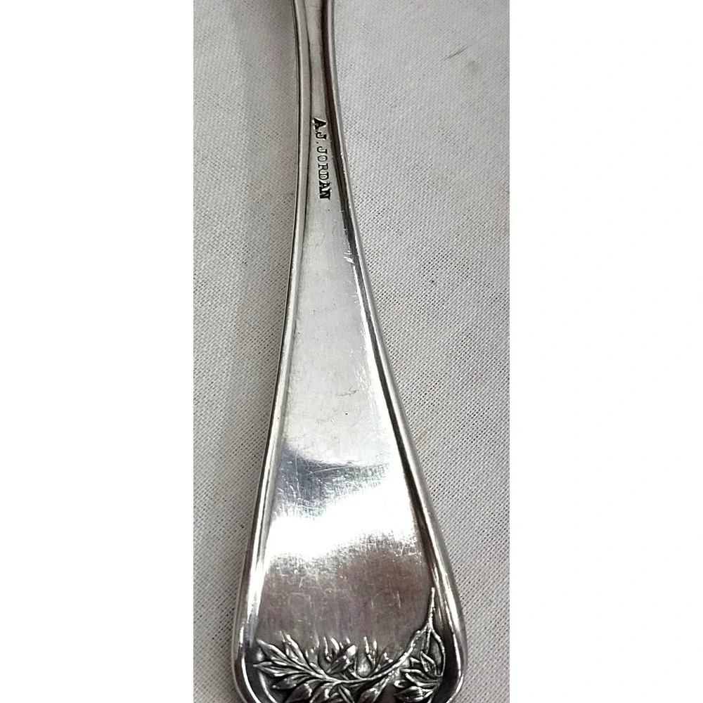 AJ Jordan Ornate Silver Serving Spoon 9